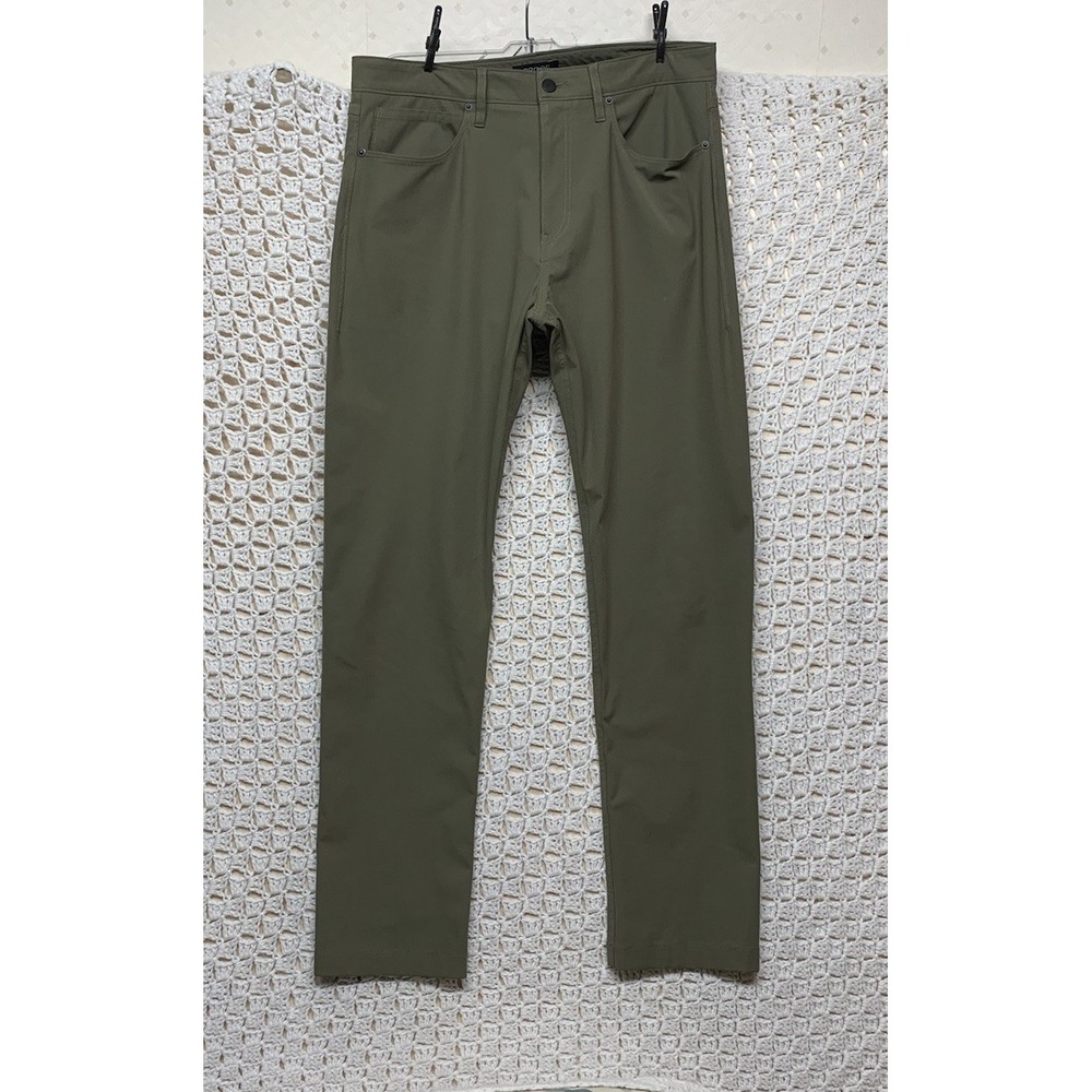 Proof Meridian Pants Men's Sz 33x32 Olive Green Slim Straight  Pockets‎